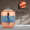 Copper Water Dispenser Royal Blue & Hammer Carved Matka Vessels with Stainless Steel Tap 11 Litre Container Pot