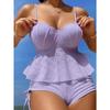 Women S Solid Color Split Swimsuit Sexy Bikini Set Beachwear