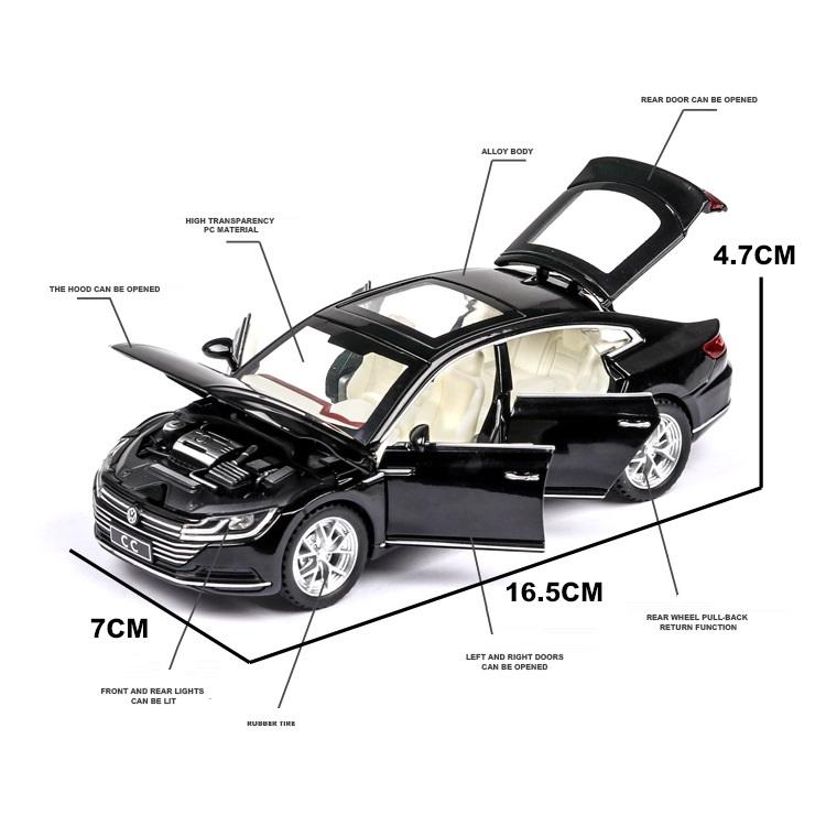 Volkswagen Arteon CC Sport Coupe Simulation Diecast & Toy Vehicles Sounds & Light Pull Back Car 1:32 Alloy Model Gifts For Children