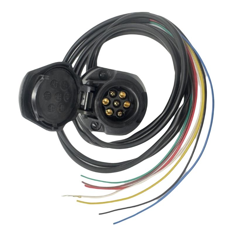 For European Compatible 12V Trailer Wire 2 Meter 7 Core Towing Coiled Wiring For Commercial Vehicle Camper Car Accessories