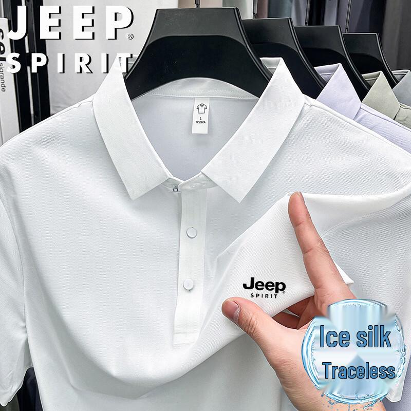 

JEEP SPIRIT Men s Ice Silk Breathable Polo Shirt 4XL