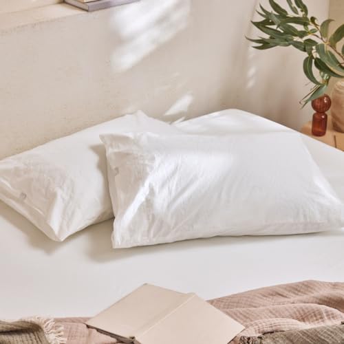 koala (R) 100% Organic Cotton Pillowcases (Set of 2) for Koala Pillows, 70x50cm, White Cotton, 120-Day Trial Period