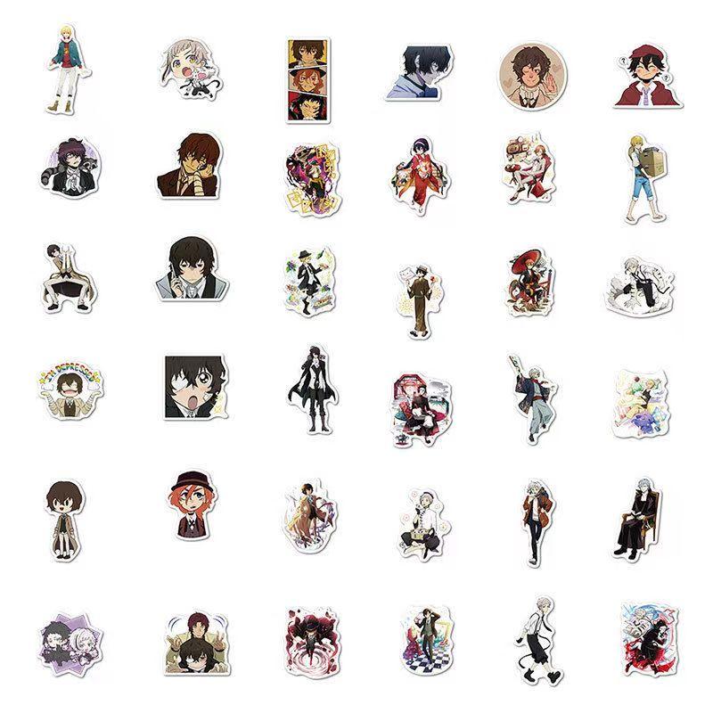 Bungo Stray Dogs Color Stickers, 100 Sheets(not Repeated), Waterproof & Sunscreen