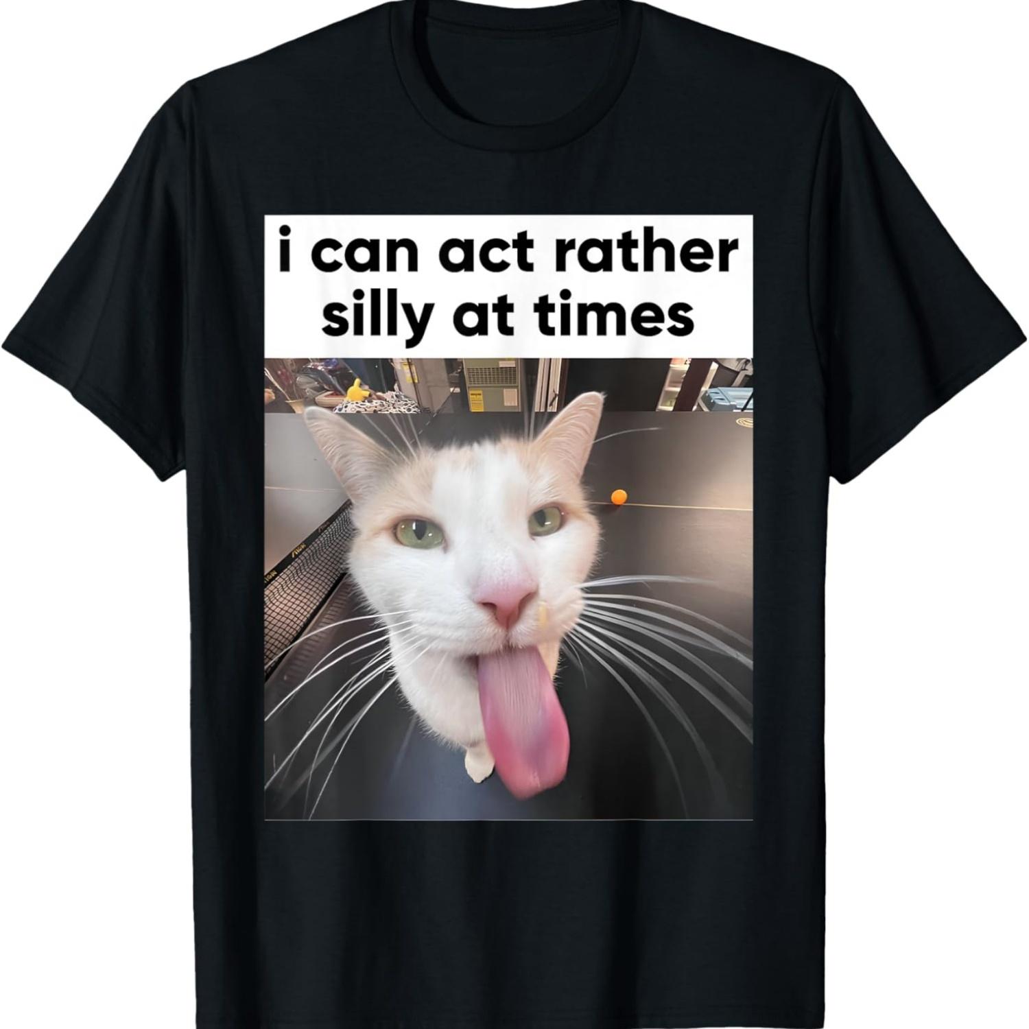 I Can Act Rather Silly At Times Funny Silly Cat Memes Kids T-Shirt S чёрный