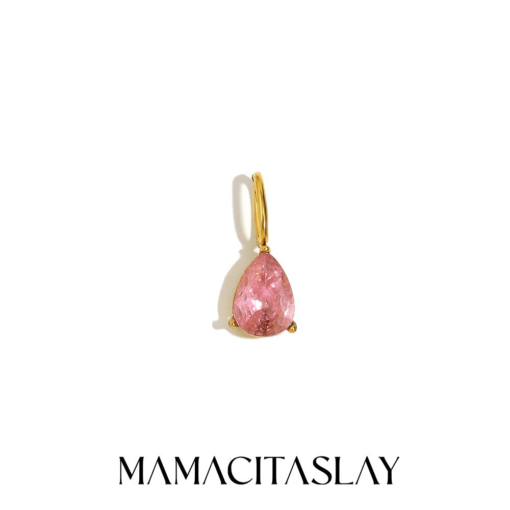 MamacitaSlay 316L Stainless Steel Zircon December Birthstone Charms Earrings Necklaces Bracelets DIY Pendant Waterproof Jewelry