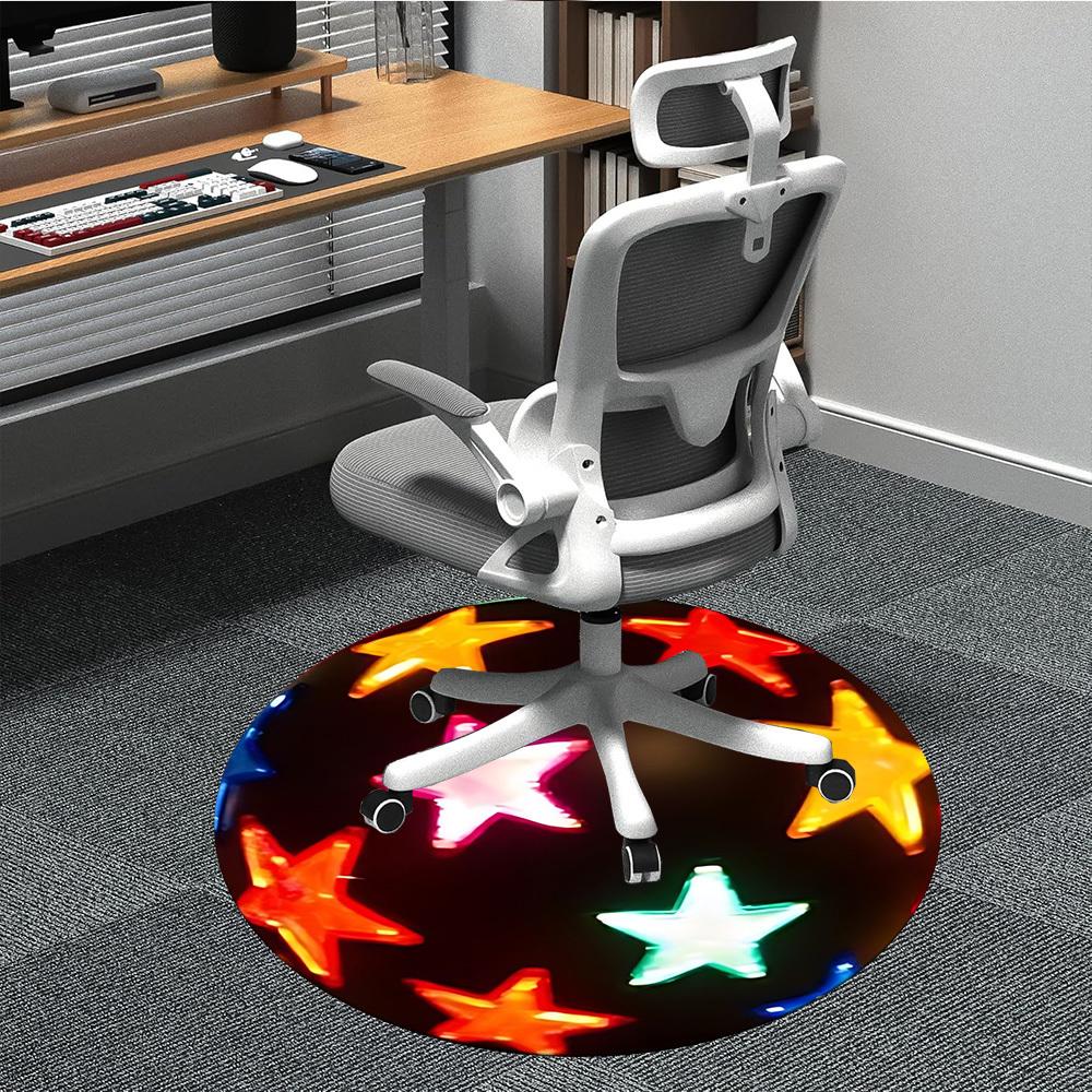 

1pc Star Decorations Carpet for Office Non-Slip, Round Carpet, Soft & Comfortable, Carpet for Office, Lightweight Round Floor Mat yy251226065 80cm by 80cm