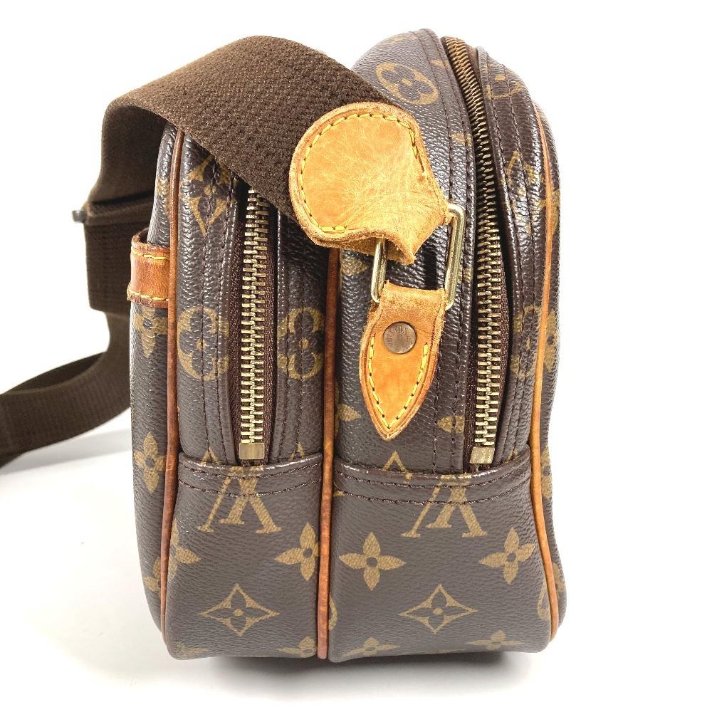 Louis Vuitton M45254 Monogram Reporter PM Crossbody Shoulder Bag Brown
