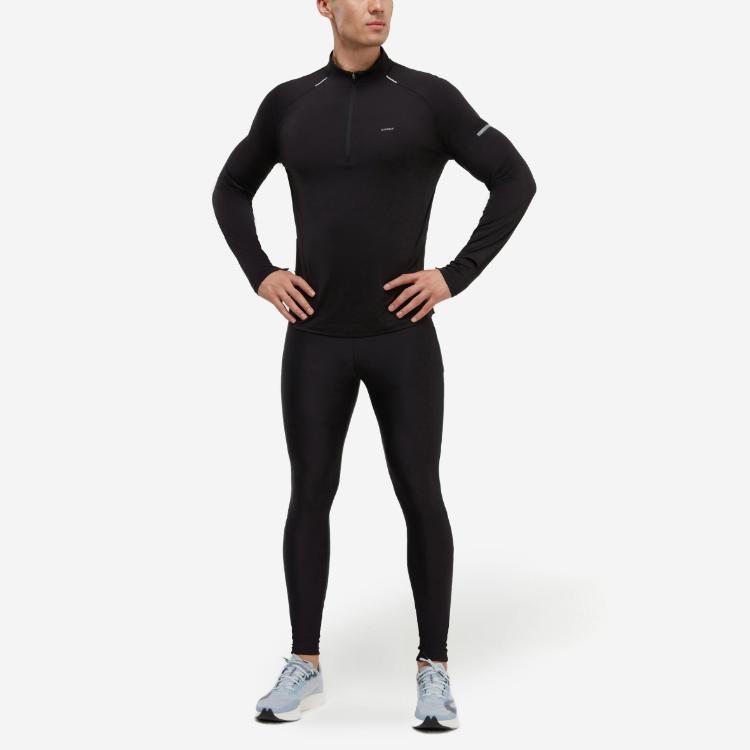 DECATHLON KIPRUN 500 Series Sweat-Wicking Breathable Comfortable Long Sleeve T-Shirt Men's Smoky Black