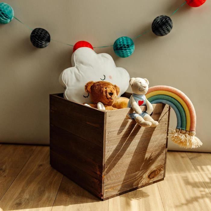 Caisse En Bois - Creative Deco - Lot De 4 - Compatible KALLAX Et EXPIDIT - 33 X 37 X 33 Cm - Vintage