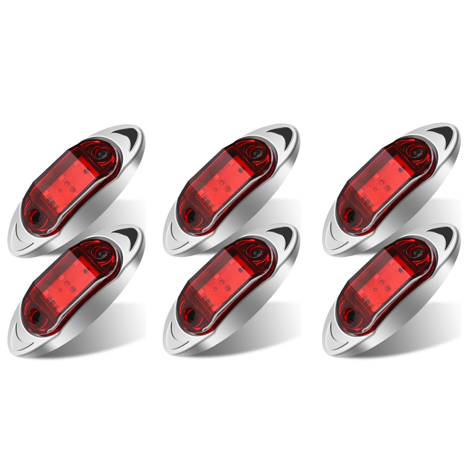 LED Side Marker Light 6 LED Truck Position Lamp 12V красный