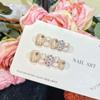 Handmade Wearable Polka Dot Magic Mirror Short Nails - French Cream Ballet False Nail Art