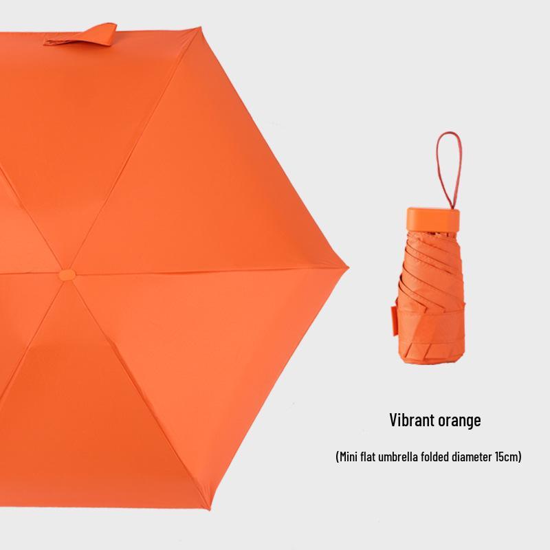 Customizable Six-Fold Vinyl Sunshade UV Protection Umbrella: Versatile Rain/ Shine Folding Gift