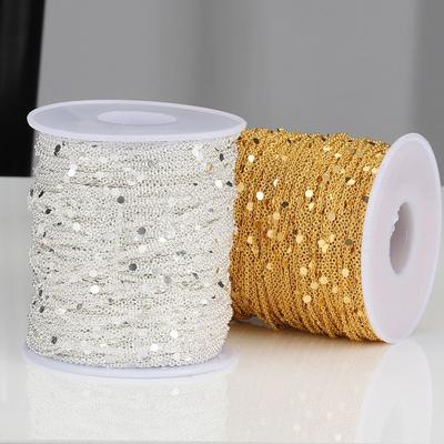 No Fade Bracelet Gold Silver Copper Cable Necklace 2M Sequins Chain Findings Jewelry Making Components Craft DIY