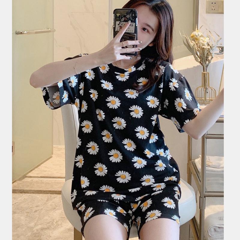 2 Teile/satz Cartoon Tier Frauen Nachtwäsche Kurzarm Top Shorts Pyjamas