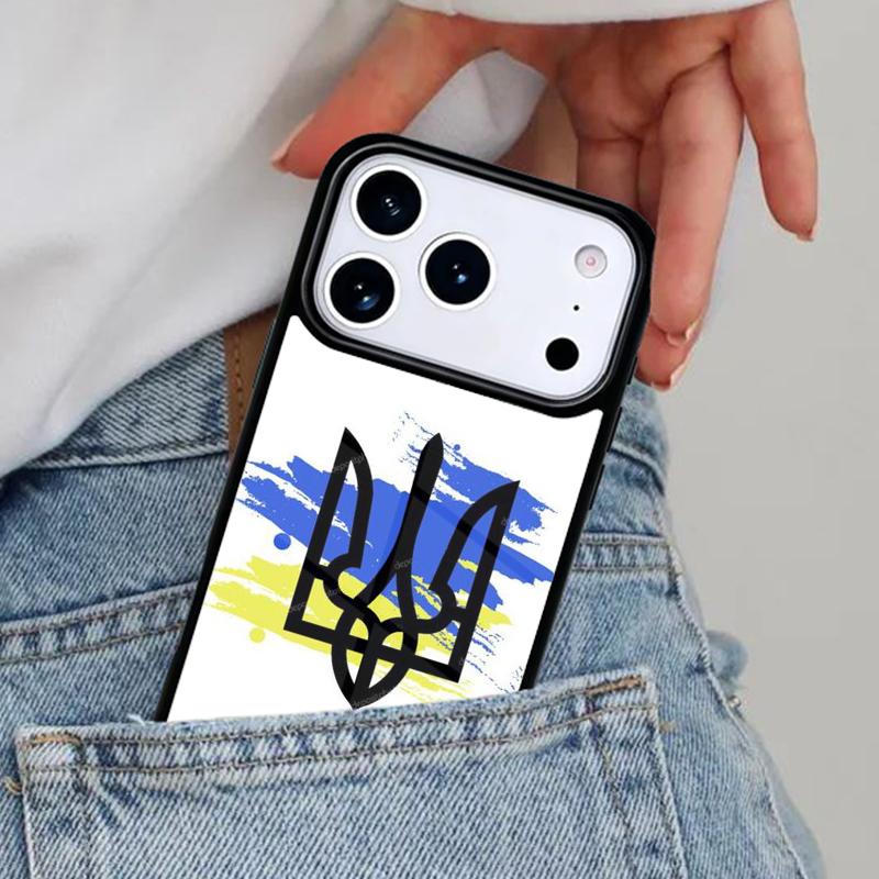 U-kraine Tryzub Flag soft Phone Case for iPhone 17ProMax 12 13 14 15 16e 17 Pro Max Plus Air Cover