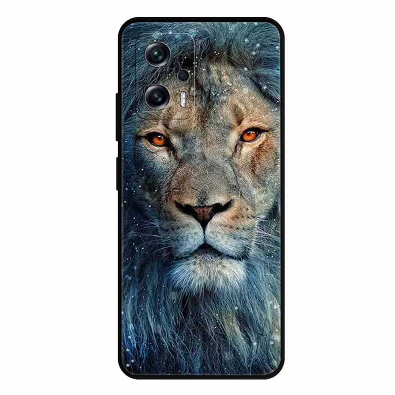 For Xiaomi Poco X4 GT Case X4GT X 4 GT Wolf TPU Silicone Soft TPU Back Cover for Poco X4 GT Para Cartoon Black Edge Fundas Coque