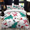 Christmas Polywster Duvet Cover Set King Queen Size Winter Red Santa Claus Gift Merry Christmas For Boys Girls Teens Bedding Set