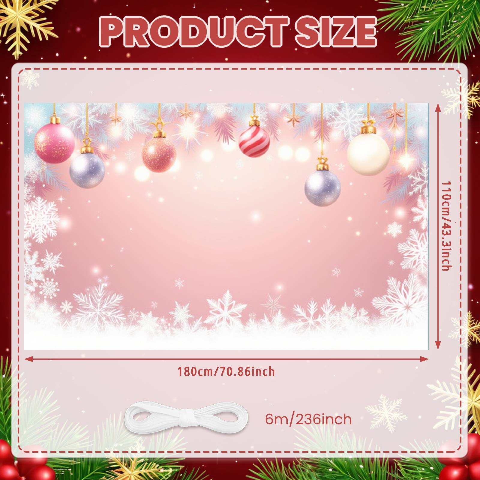 

Pink Christmas Backdrop Sparkling Design Winter Background Xmas Decoration Banner Winter Decor Xmas Display For Winter Family