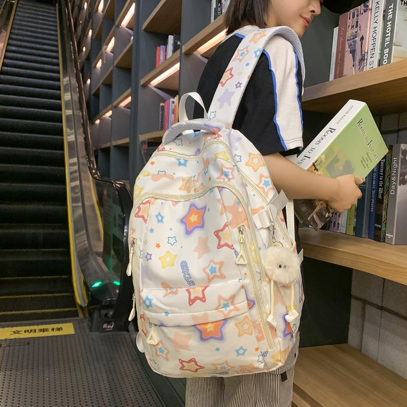 New Japanese and Korean Ins Exquisite Five-pointed Star Large-capacity Junior High School High School Student Schoolbag Backpack