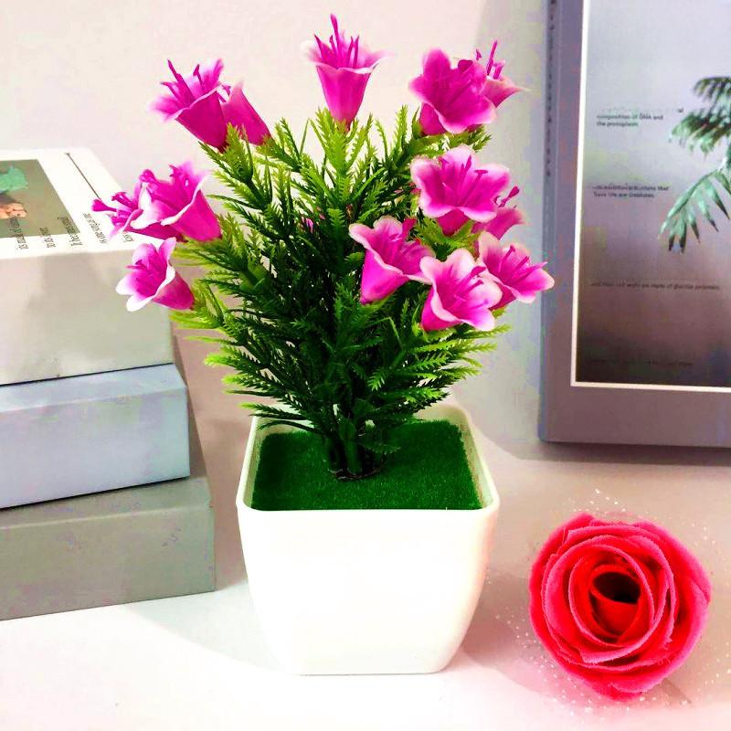 Simulierter Bonsai Lilie Topfpflanzenarrangement für Wohnzimmer oder Arbeitsbereich