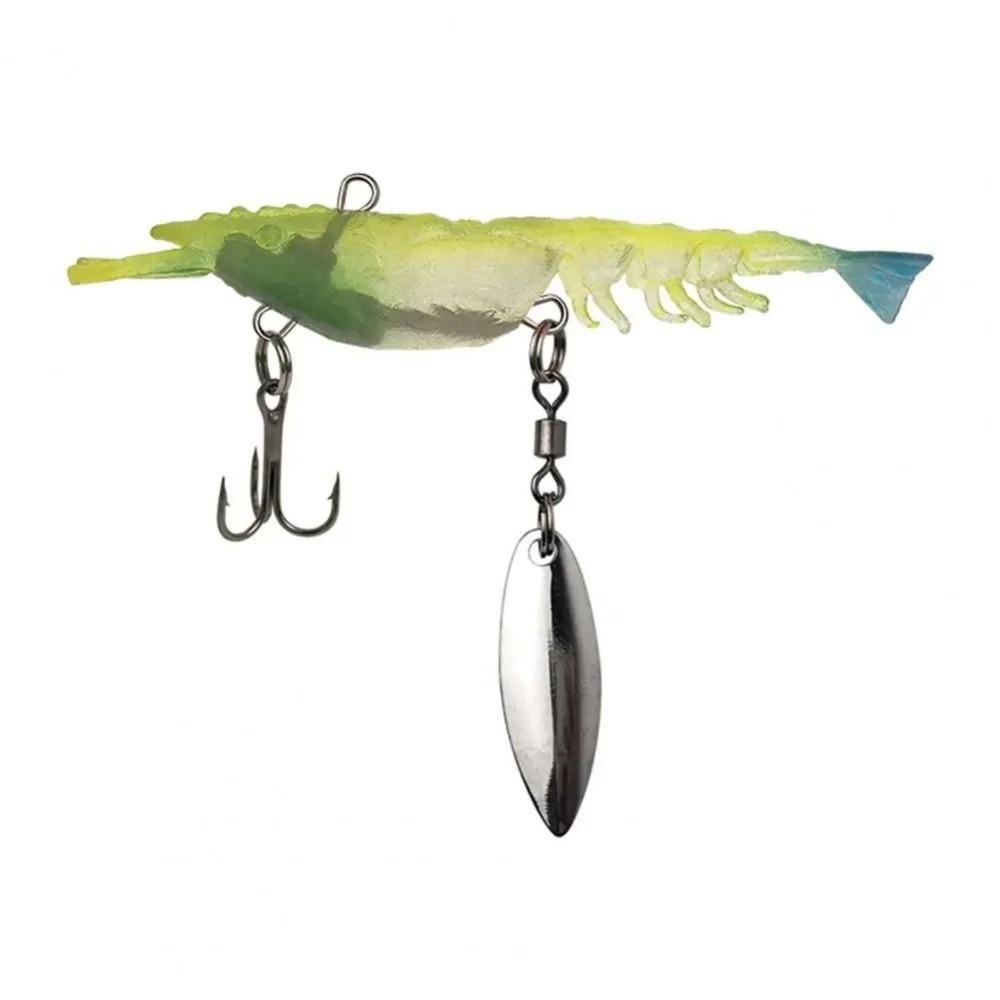 6.7cm Length PVC Shrimp Fishing Lures 4g Weight PVC Material Artificial Bait Artificial Shrimp Design Sequin Prawn