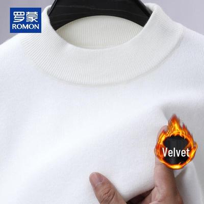 Men's Fleece Lined Half-Turtleneck Knit Sweater