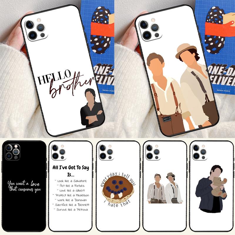 Damon and Stefan Vampire Diaries Case For Apple iPhone 16 15 14 13 12 11 Pro Max Mini XR 16e 15 16 Plus Protective Cover