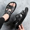 Men Sandals Solid Color Genuine Leather Men Summer Casual Comfortable Open Toe Sandal Soft Beach Footwear Male 2025 Men Slippers