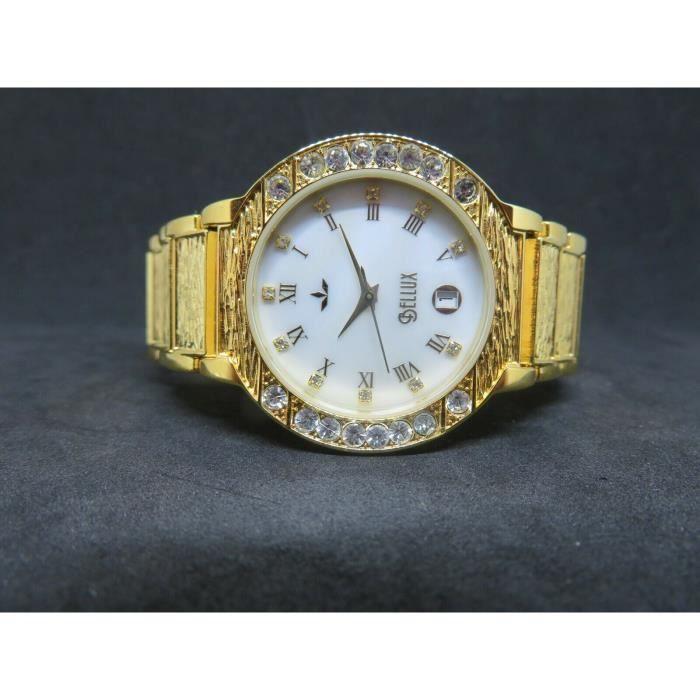 MONTRE FEMME BELLUX COLLECTION Grand Deluxe PLAQUÉE OR 23 K