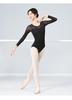 Adult Ballet Dance Exam Costume with Mesh Splicing, Yoga Long Sleeve, High Hip Design.