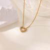 Zircon Heart Necklace For Women Girls Gold Color Exquisite Heart Pendant Necklace Charm Collares Jewelry Christmas Gift