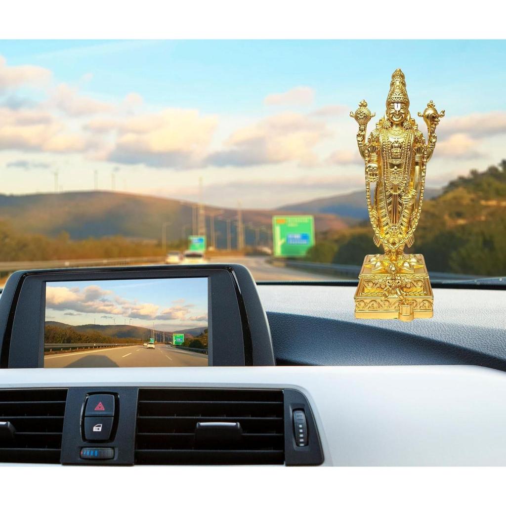 Lord Tirupati Balaji-statyett med Garuda-statyett för Mandir-bönerum Lord Vishnu Shree Venkateswara Swamy-staty Gud Balaji Heminredning Prydnadssak