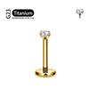 Titanio F136 2/2,5/3/4/5/6Mm Stud Labret con Zirconia Cubica 16G Trago Elica Cartilagine Conchiglia Flatback Lobo Orecchio Piercing Gioielli Corpo