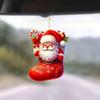 Christmas Car Santa Acrylic Pendants Cartoon Design Auto Festive Decoration