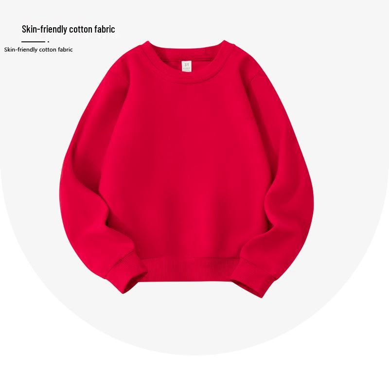 Customizable Kids' Solid Color Sweatshirt - Autumn Style Loopback Baby & Children's Wear