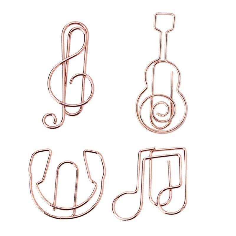 50Pcs Note Paper Clips Stationary Clips File Folders Clamp Mini Paper Clips Music Note Shaped Paper Clip for Home Office
