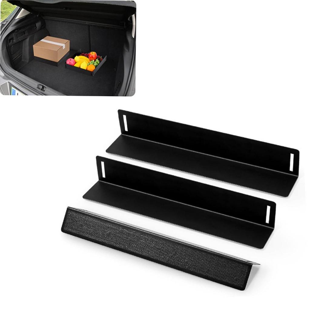 3 Pieces Automotive Trunk Divider AntiSlip LShaped Cargo Storage Block with Hook and