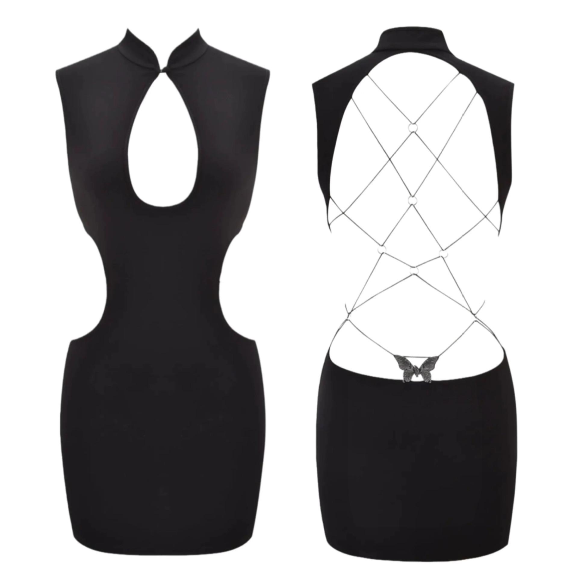 

Мини-платье IAMGIA с лямками и вырезами-бабочками XS чёрный