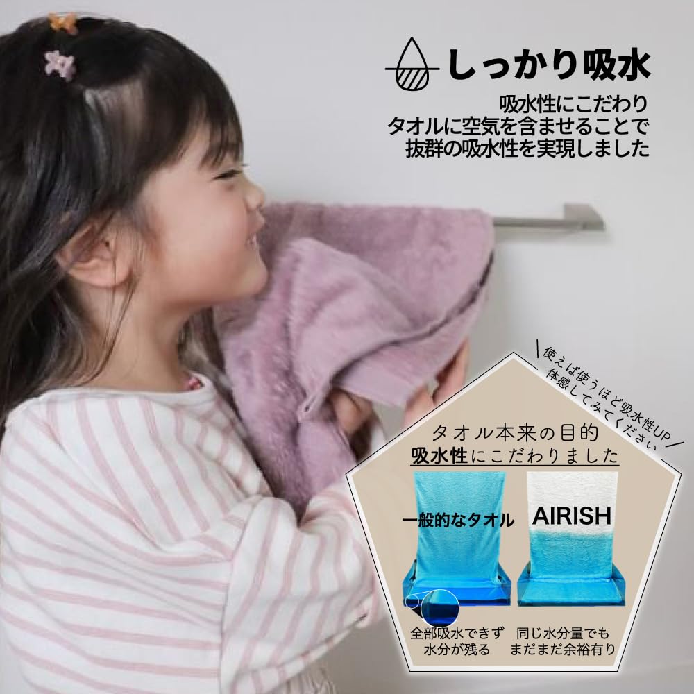 Tsubame Towel Premium Face Towel Set of 2 Made In Japan by a Towel Manufacturer In Established In Incredibly Absorbent and 340 80cm X Mint [AIRISH]