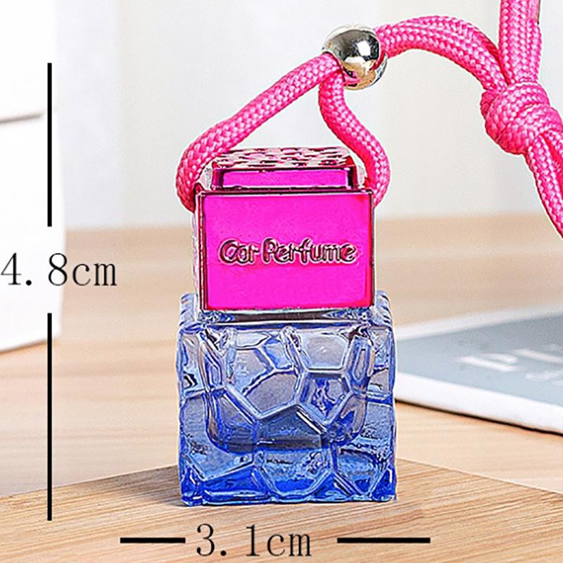 1Pcs 10Ml Rose Red Cap Colored Water Cube Empty Bottle Car Essential Oil Diffuser Fragrance Air Freshener Perfume Bottleornament