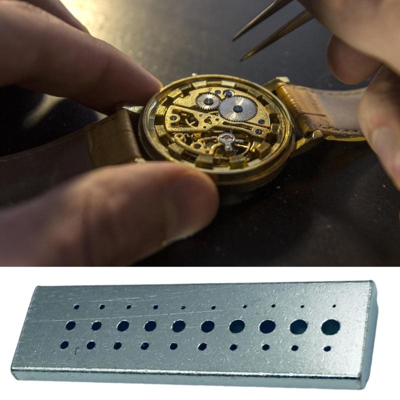Professional Three Row Hit Block Set For Watch Repair With Permanent Steel Building And Ergonomic Plan