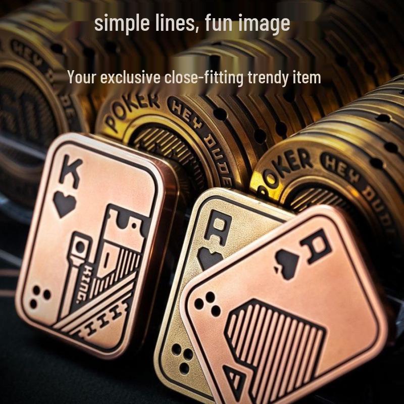 PaPa Coin Push Card Decompression Toy: Black Metal Finger Spinner for Stress Relief & Student Relaxation