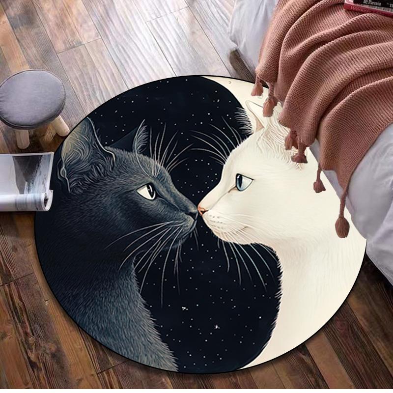 

Animal Circular Rug Office Decorative Carpet For Living Room Bedroom Door Mat Floor Rug Computer Chair Area Rug Viking Theme Decor 80x80cm( 31x31in)