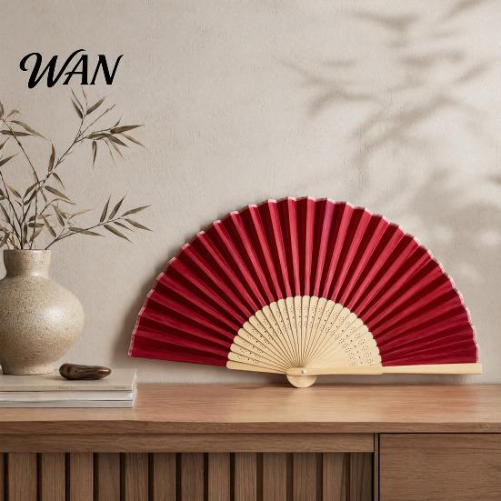 Lightweight Bamboo Fan Chinese Style Silk Folding Fan, Ribs Decorative Handheld Summer Cooling Portable Party Favors for Men Women Wooden