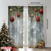 2pcs 2D flat printing Happy Christmas Scene Curtains Christmas Snowflake Light Ball Print Digital Printed Polyester Drapes Party