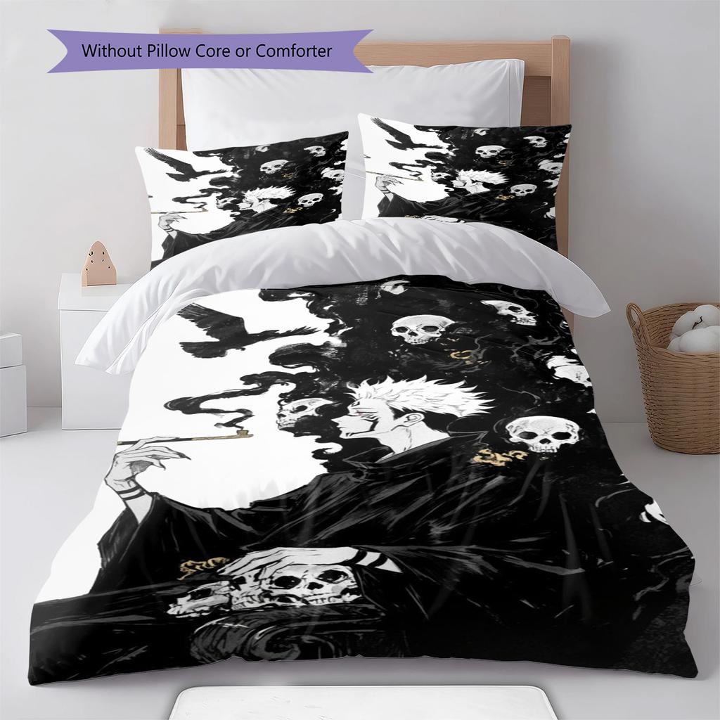 Jujutsu Kaisen Anime Bed Set Duvet Cover Polyester Comforter Cover Pillowcase Twin Full Queen Zipper -QJY