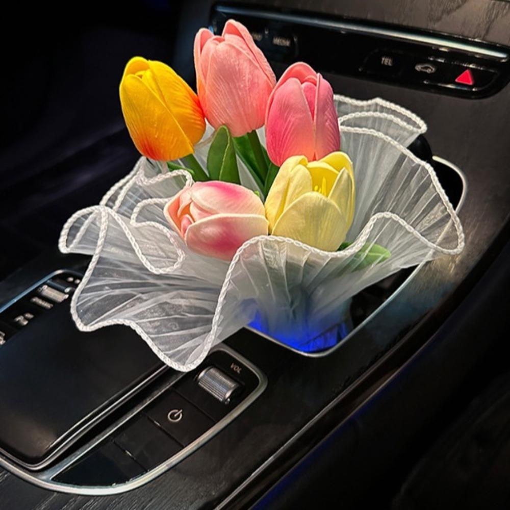 

5Pcs Romantic Car Interior Decoration Auto Ornament Fake Flower Room Ornament Style 1