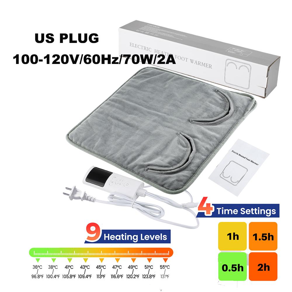 Household Electric Heating Pad Washable 100/220V Office Foot Hand Warming Mat Winter Body Shoulder Heater Blanket 9 Heat 4 Timer