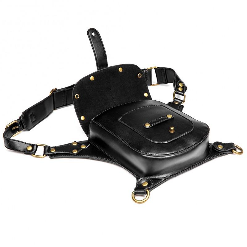 Tool Bags Punk Tactical Crossbody Waist Bag PU Tool Pouch Casual Sling Shoulder Storage Organizer