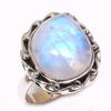 Natural Rainbow Moon Stone Gemstone 925 Sterling Silver Jewelry Ring Size 6 K6p29